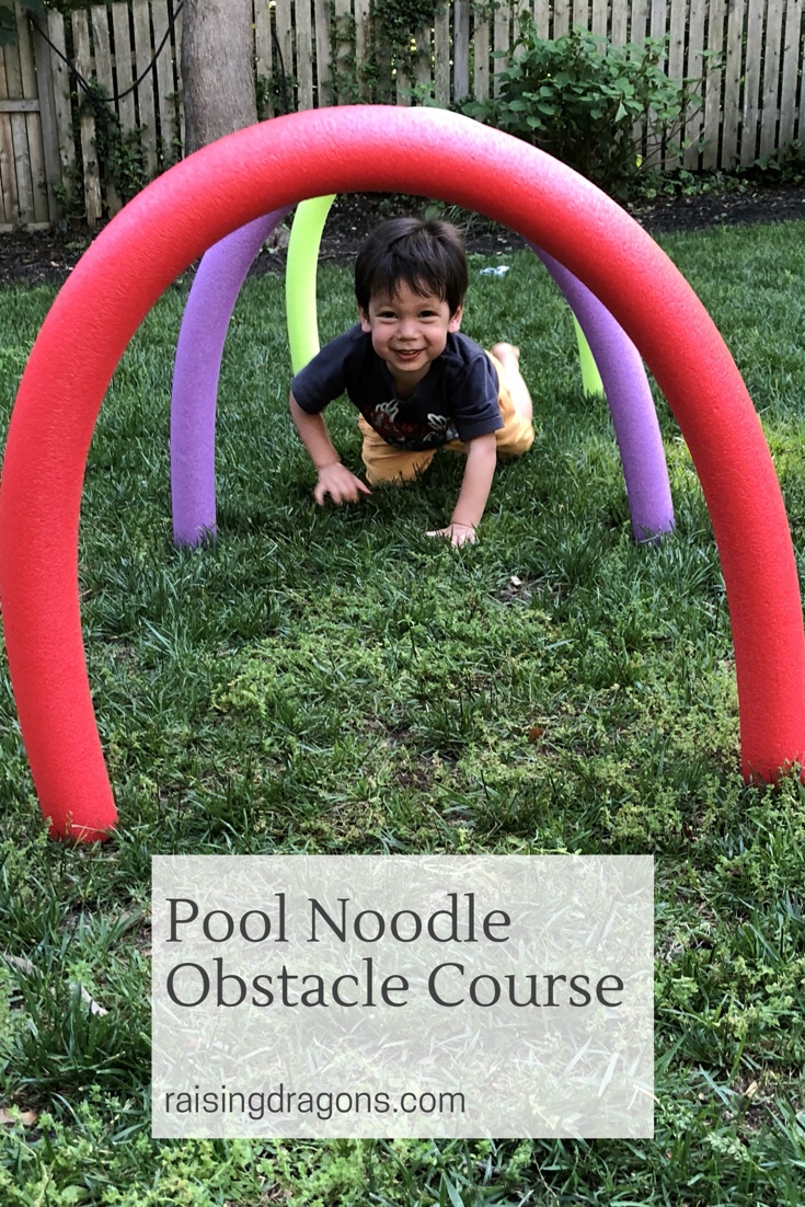 Pool Noodle Obstacle Course * Ages 2+ ⋆ Raising Dragons