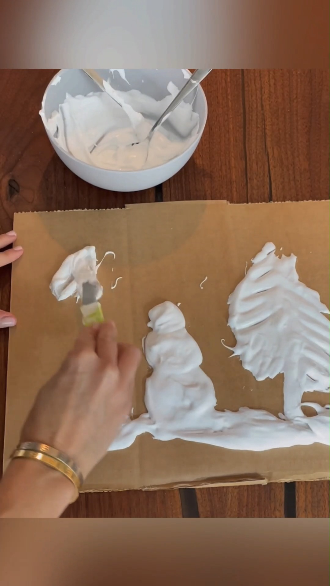 Snowy Scene Puffy Paint Art ⋆ Raising Dragons