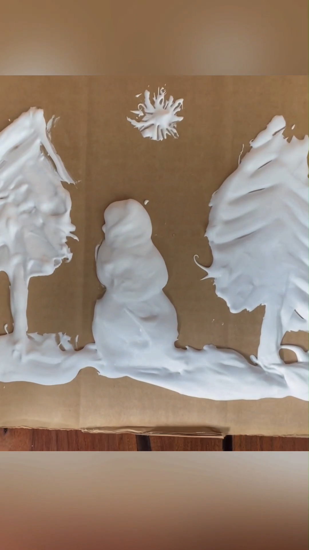 Snowy Scene Puffy Paint Art ⋆ Raising Dragons
